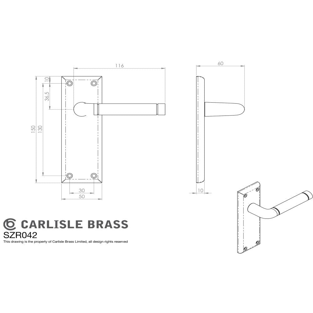 Serozzetta Door Furniture Polished Nickel/Satin Nickel / Latch Handles Serozzetta - Quaranta Lever on Latch Backplate - Polished Nickel/Satin Nickel