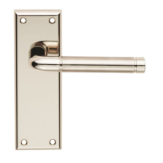 Serozzetta Door Furniture Polished Nickel/Satin Nickel / Latch Handles Serozzetta - Quaranta Lever on Latch Backplate - Polished Nickel/Satin Nickel