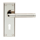 Serozzetta Door Furniture Polished Nickel/Satin Nickel / Std. Lock Handles Serozzetta - Quaranta Lever on Lock Backplate - Polished Nickel/Satin Nickel