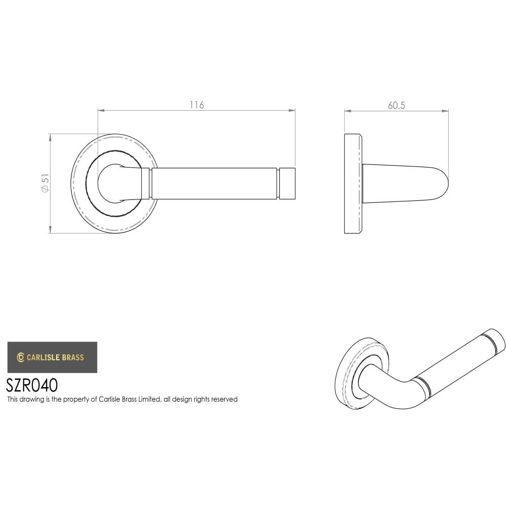 Serozzetta Door Furniture Polished Nickel/Satin Nickel / Round Rose Serozzetta - Quaranta Lever on Rose - Polished Nickel/Satin Nickel