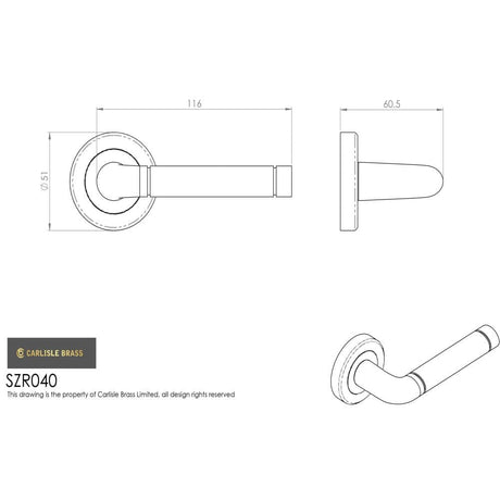 Serozzetta Door Furniture Polished Nickel/Satin Nickel / Round Rose Serozzetta - Quaranta Lever on Rose - Polished Nickel/Satin Nickel