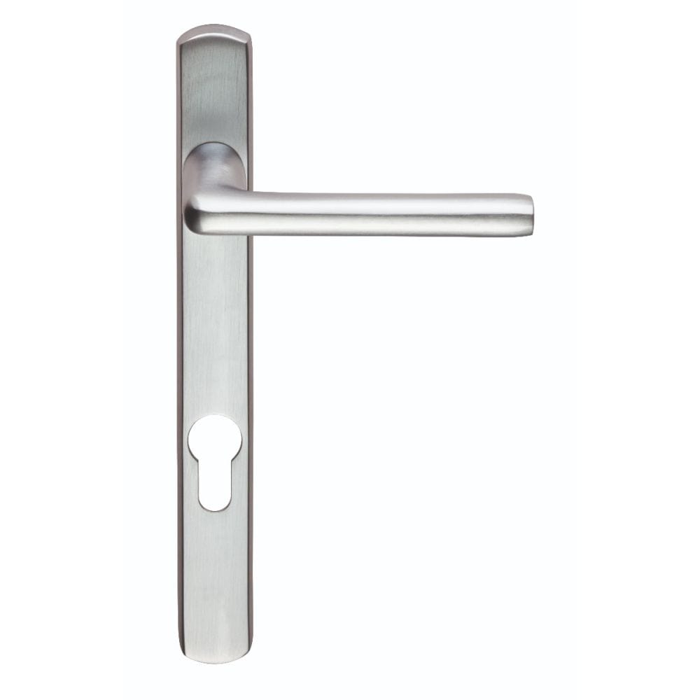 Serozzetta Door Furniture Satin Chrome / Multi Point Lock Set / 92mm c/c Serozzetta - Rosa Lever on Narrow Plate 92mm c/c - Satin Chrome