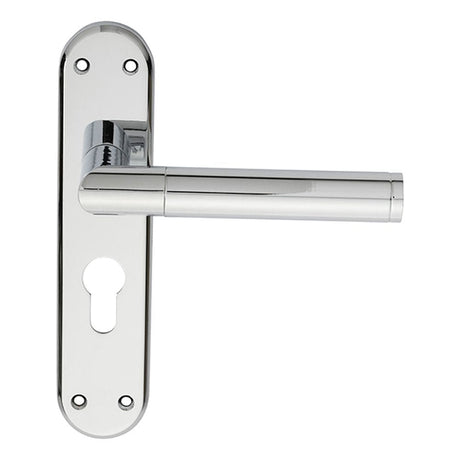 Serozzetta Door Furniture Polished Chrome / Euro Profile Lock Handles Serozzetta - Scope Lever on Euro Lock Backplate - Polished Chrome