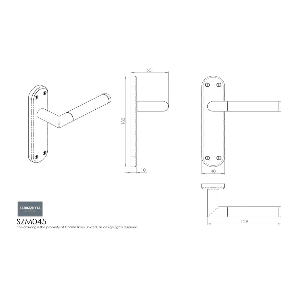 Serozzetta Door Furniture Polished Chrome Satin Nickel / Latch Handles Serozzetta - Scope Lever on Latch Backplate - Polished Chrome Satin Nickel