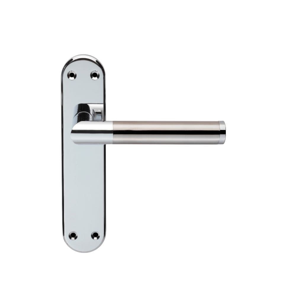 Serozzetta Door Furniture Polished Chrome Satin Nickel / Latch Handles Serozzetta - Scope Lever on Latch Backplate - Polished Chrome Satin Nickel