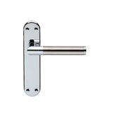 Serozzetta Door Furniture Polished Chrome Satin Nickel / Latch Handles Serozzetta - Scope Lever on Latch Backplate - Polished Chrome Satin Nickel