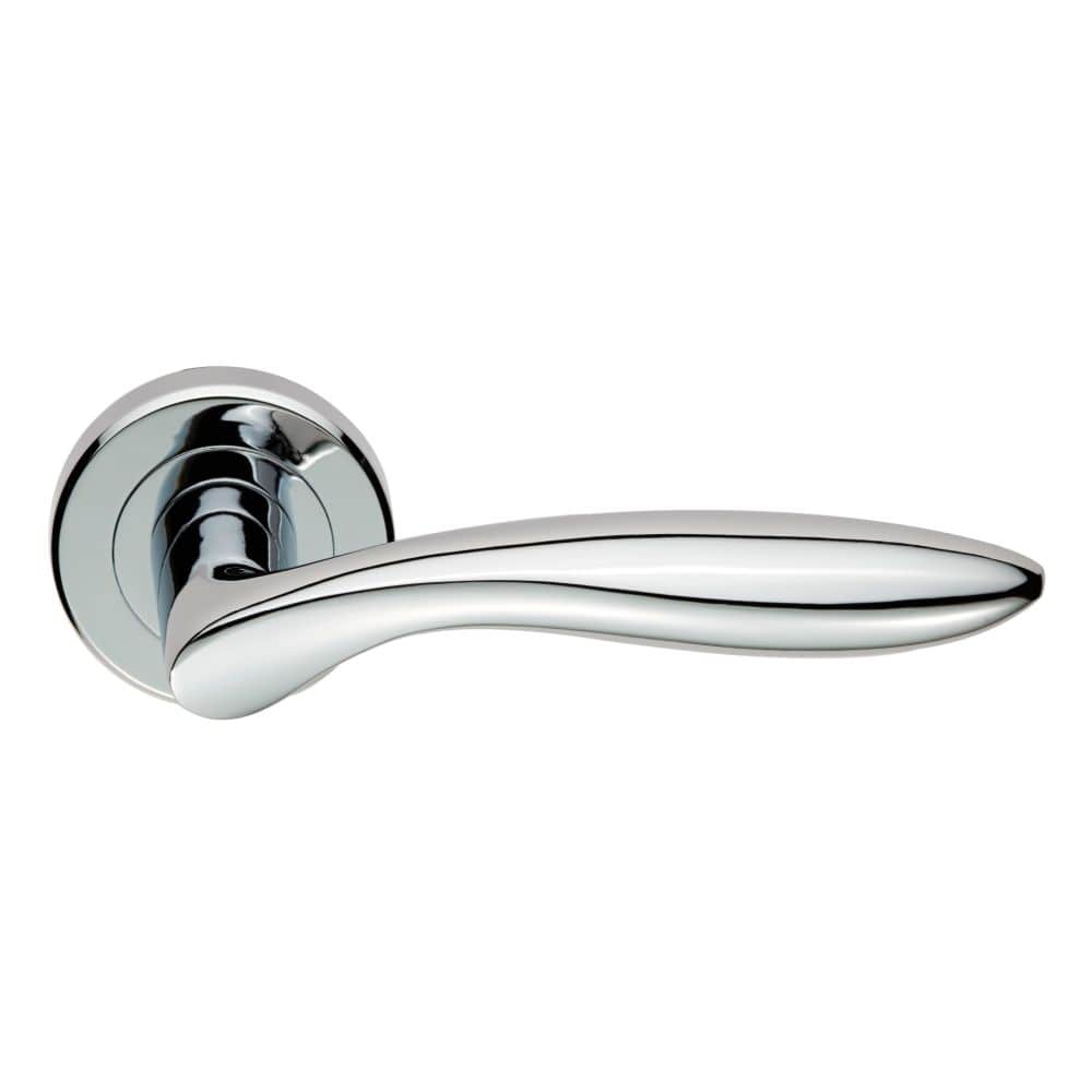 Serozzetta Door Furniture Polished Chrome / Round Rose Serozzetta - Shark Lever on Rose - Polished Chrome