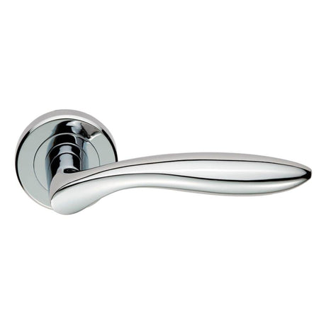 Serozzetta Door Furniture Polished Chrome / Round Rose Serozzetta - Shark Lever on Rose - Polished Chrome