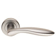 Serozzetta Door Furniture Satin Chrome / Round Rose Serozzetta - Shark Lever on Rose - Satin Chrome