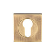 Serozzetta Door Furniture Antique Brass / Euro Profile Escutcheons Serozzetta - Square Euro Profile Escutcheon - Antique Brass