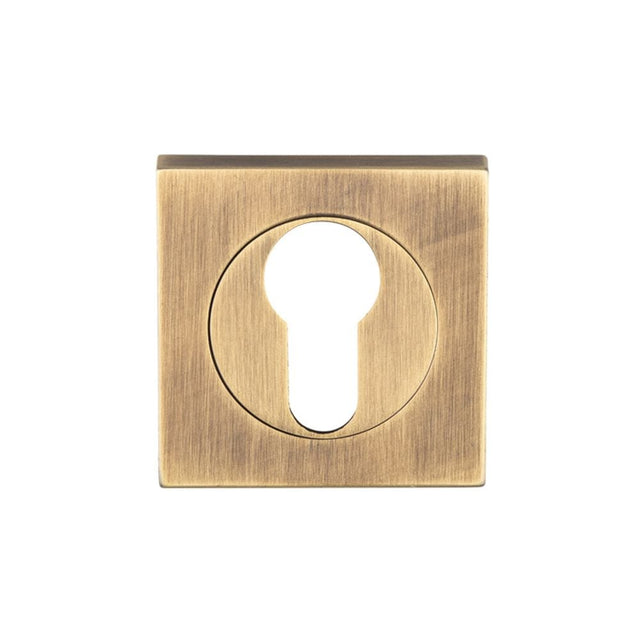 Serozzetta Door Furniture Antique Brass / Euro Profile Escutcheons Serozzetta - Square Euro Profile Escutcheon - Antique Brass
