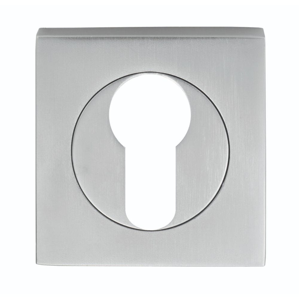Serozzetta Door Furniture Satin Chrome / Euro Profile Escutcheons Serozzetta - Square Euro Profile Escutcheon - Satin Chrome