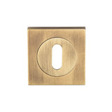 Serozzetta Door Furniture Antique Brass / Mortice Key Profile Escutcheons Serozzetta - Square Standard Lock Escutcheon Antique Brass - Antique Brass