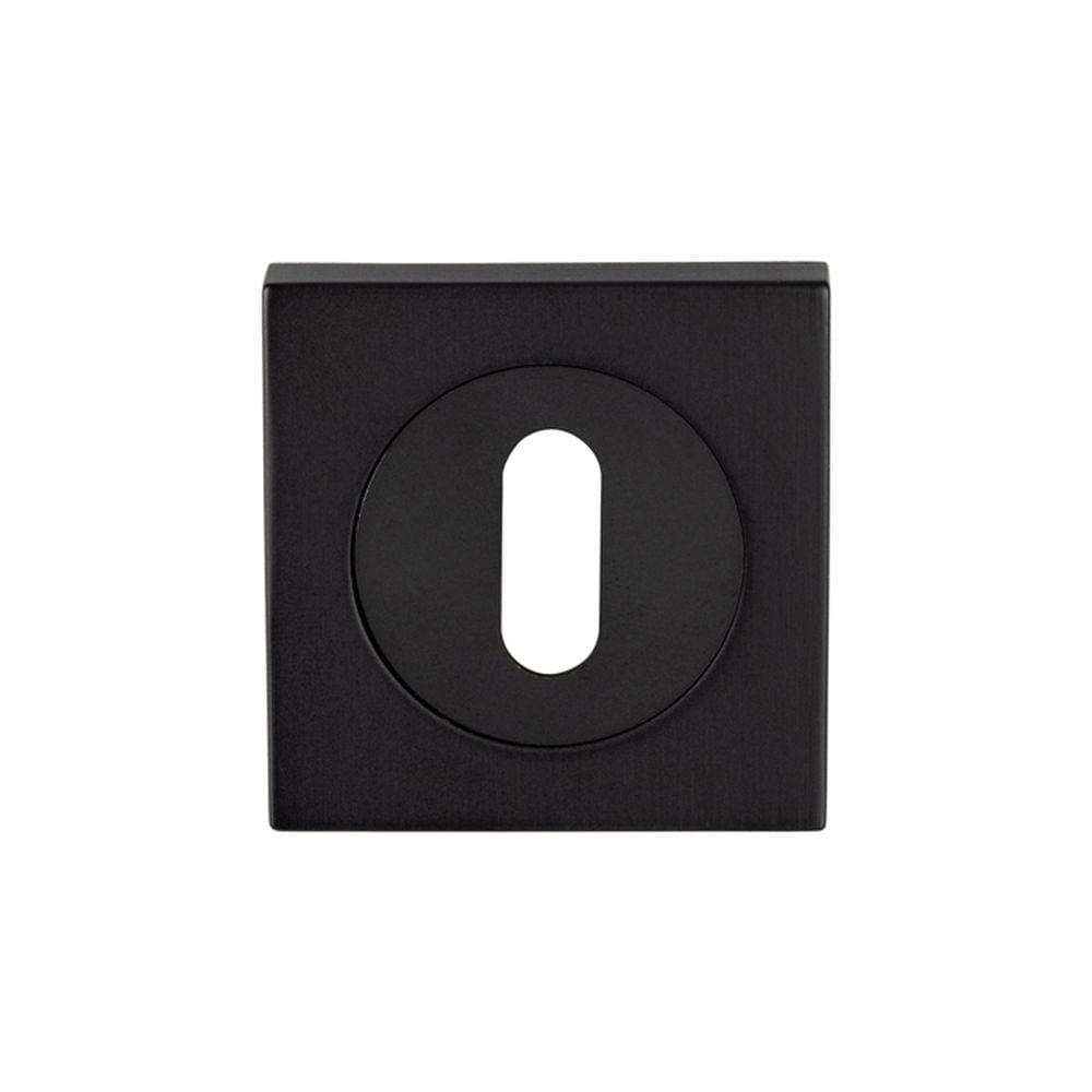 Serozzetta Door Furniture Matt Black / Mortice Key Profile Escutcheons Serozzetta - Square Standard Lock Escutcheon Matt Black - Matt Black
