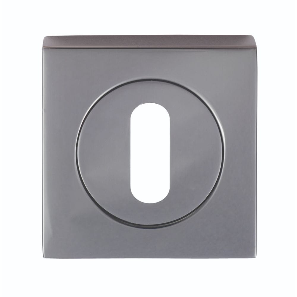 Serozzetta Door Furniture Black Nickel / Mortice Key Profile Escutcheons Serozzetta - Square Standard Lock Profile Escutcheon - Black Nickel