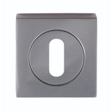 Serozzetta Door Furniture Black Nickel / Mortice Key Profile Escutcheons Serozzetta - Square Standard Lock Profile Escutcheon - Black Nickel