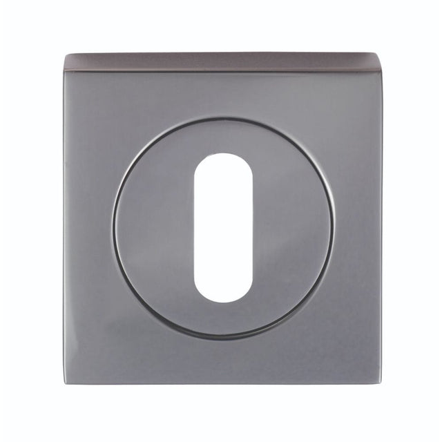Serozzetta Door Furniture Black Nickel / Mortice Key Profile Escutcheons Serozzetta - Square Standard Lock Profile Escutcheon - Black Nickel