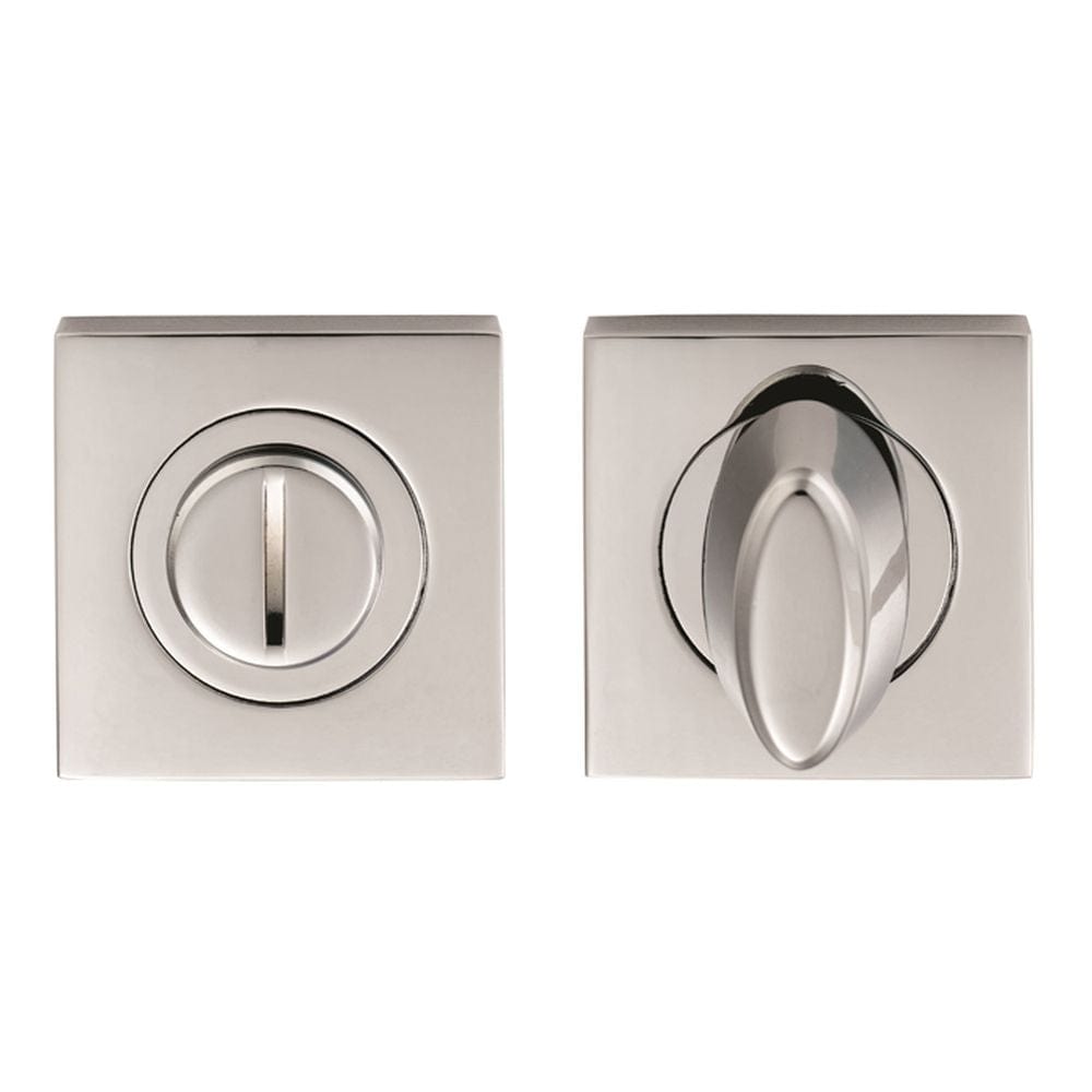Serozzetta Door Furniture Polished Chrome / No Serozzetta - Square Turn and Release - Polished Chrome