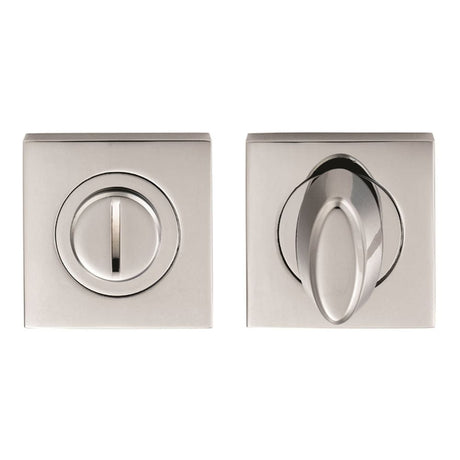 Serozzetta Door Furniture Polished Chrome / No Serozzetta - Square Turn and Release - Polished Chrome