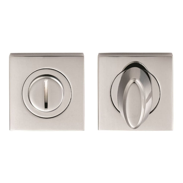 Serozzetta Door Furniture Polished Chrome / No Serozzetta - Square Turn and Release - Polished Chrome