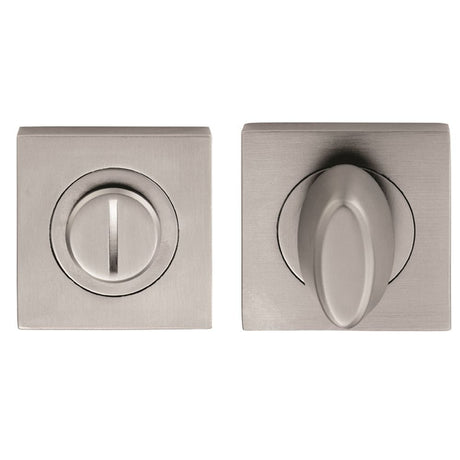 Serozzetta Door Furniture Satin Chrome / No Serozzetta - Square Turn and Release - Satin Chrome