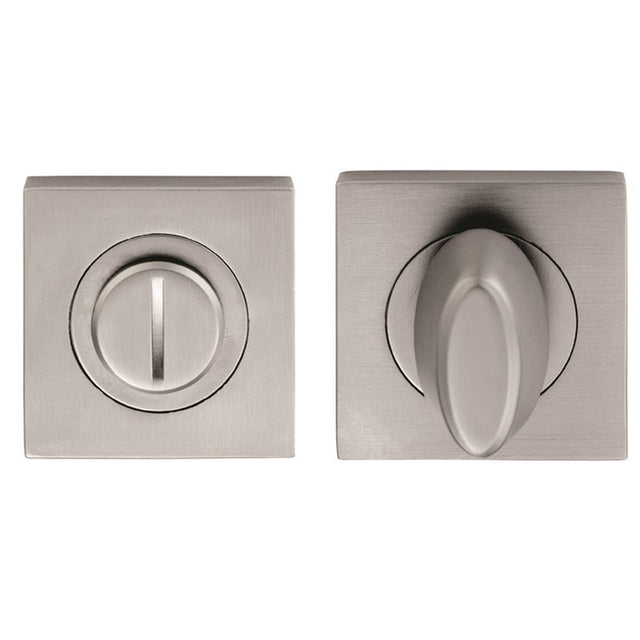 Serozzetta Door Furniture Satin Chrome / No Serozzetta - Square Turn and Release - Satin Chrome