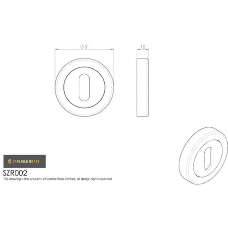 Serozzetta Door Furniture Polished Nickel / Mortice Key Profile Escutcheons Serozzetta - Standard Lock Profile Escutcheon - Polished Nickel