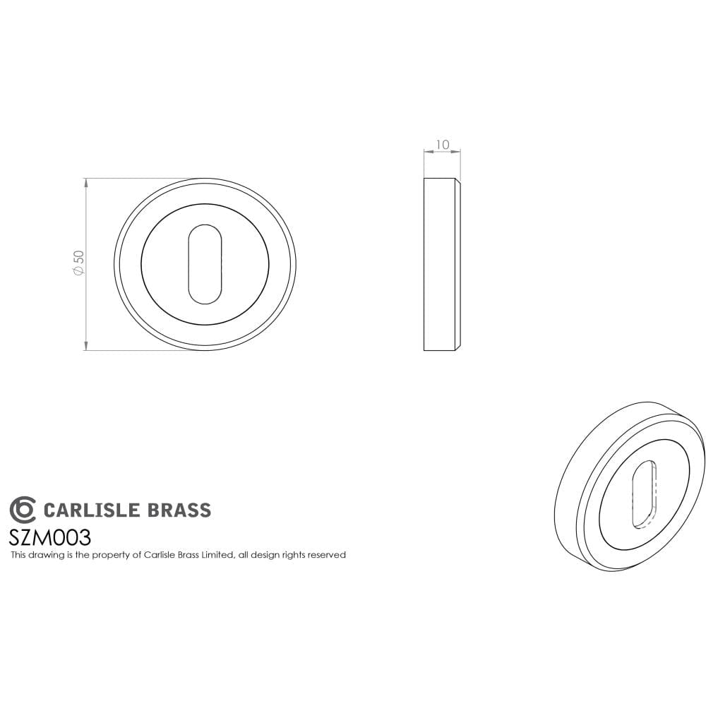 Serozzetta Door Furniture Satin Chrome / Mortice Key Profile Escutcheons Serozzetta - Standard Profile Escutcheon - Satin Chrome