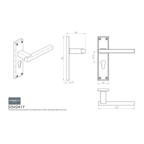 Serozzetta Door Furniture Polished Chrome / Euro Profile Lock Handles Serozzetta - Stratus Lever on Euro Lock Backplate - Polished Chrome