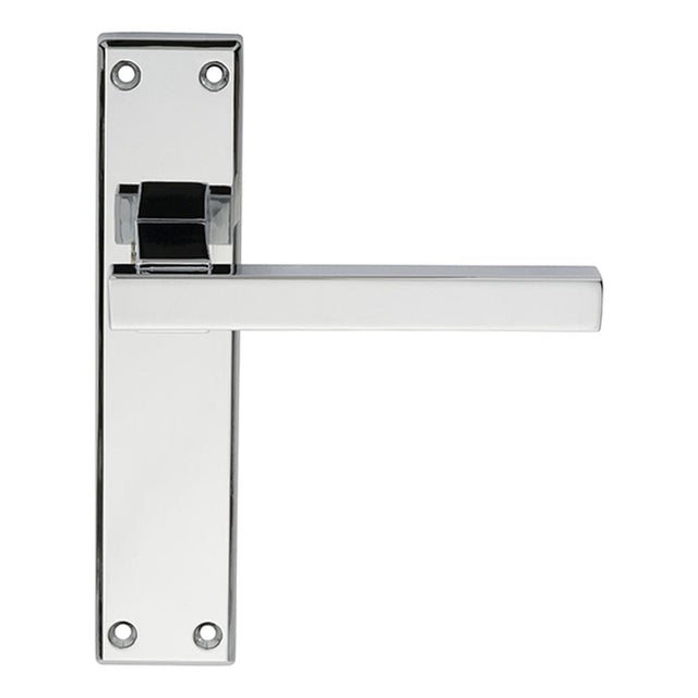 Serozzetta Door Furniture Polished Chrome / Latch Handles Serozzetta - Stratus Lever on Latch Backplate - Polished Chrome
