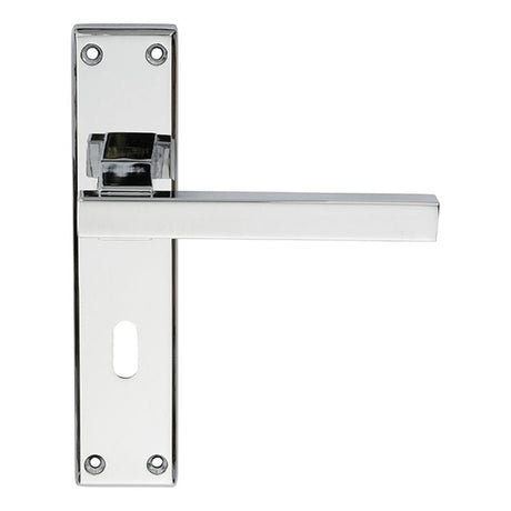 Serozzetta Door Furniture Polished Chrome / Std. Lock Handles Serozzetta - Stratus Lever on Lock Backplate - Polished Chrome