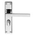 Serozzetta Door Furniture Polished Chrome / Bathroom Lock Handles Serozzetta - Stratus Lever on WC Backplate - Polished Chrome