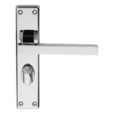 Serozzetta Door Furniture Polished Chrome / Bathroom Lock Handles Serozzetta - Stratus Lever on WC Backplate - Polished Chrome