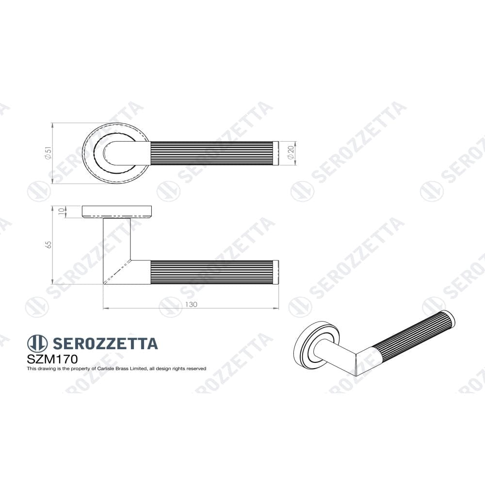 Serozzetta Door Furniture Polished Chrome/Satin Nickel / Round Rose Serozzetta - Trend Lines Lever On rose Polish Chrome / Duel FInish -