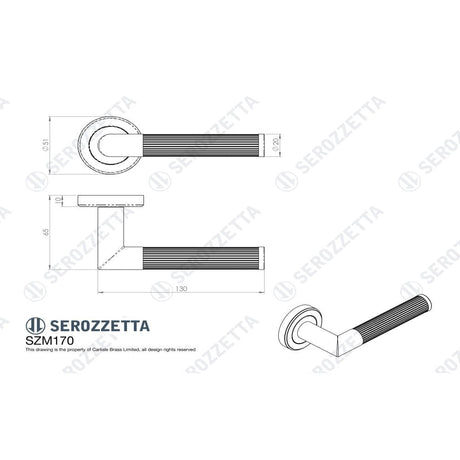 Serozzetta Door Furniture Polished Chrome/Satin Nickel / Round Rose Serozzetta - Trend Lines Lever On rose Polish Chrome / Duel FInish -