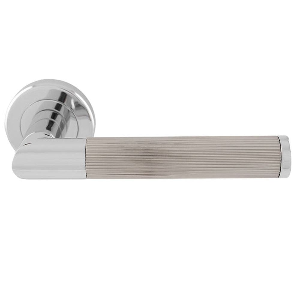 Serozzetta Door Furniture Polished Chrome/Satin Nickel / Round Rose Serozzetta - Trend Lines Lever On rose Polish Chrome / Duel FInish -