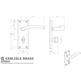 Serozzetta Door Furniture Polished Nickel / Bathroom Lock Handles Serozzetta - Trenta Lever on Bathroom Backplate