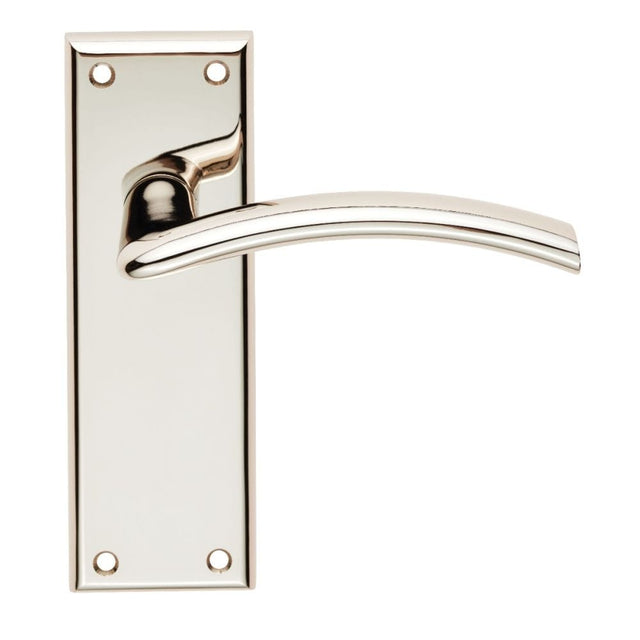 Serozzetta Door Furniture Polished Nickel / Latch Handles Serozzetta - Trenta Lever on Latch Backplate