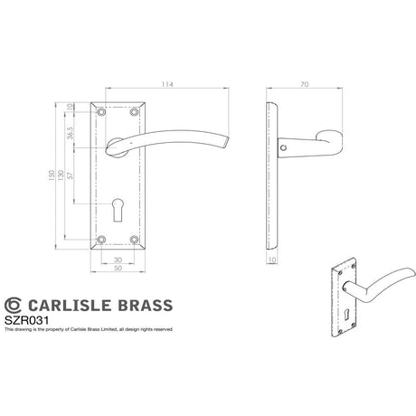 Serozzetta Door Furniture Satin Nickel / Std. Lock Handles Serozzetta - Trenta Lever on Lock Backplate - Satin Nickel