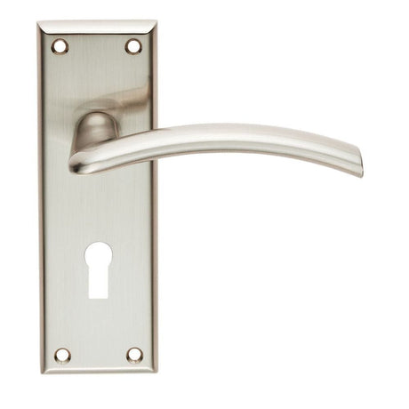 Serozzetta Door Furniture Satin Nickel / Std. Lock Handles Serozzetta - Trenta Lever on Lock Backplate - Satin Nickel