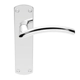 Serozzetta Door Furniture Polished Chrome / Latch Handles Serozzetta - Tres Lever on Latch Backplate - Polished Chrome