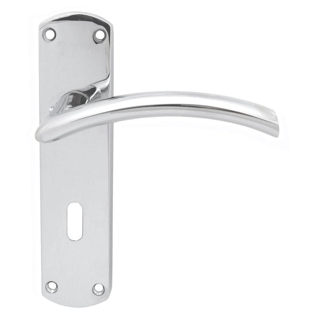 Serozzetta Door Furniture Polished Chrome / Std. Lock Handles Serozzetta - Tres Lever on Lock Backplate - Polished Chrome
