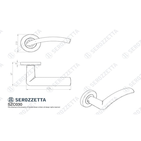 Serozzetta Door Furniture Satin Chrome / Round Rose Serozzetta - Tres Lever on Round Rose - Satin Chrome