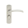 Serozzetta Door Furniture Satin Chrome / Bathroom Lock Handles Serozzetta - Tres Lever on WC Backplate - Satin Chrome