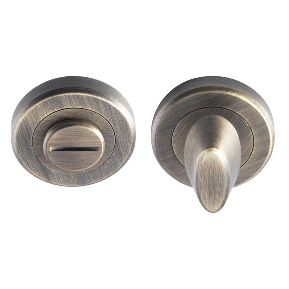 Serozzetta Door Furniture Antique Brass / No Serozzetta - Turn and Release - Antique Brass