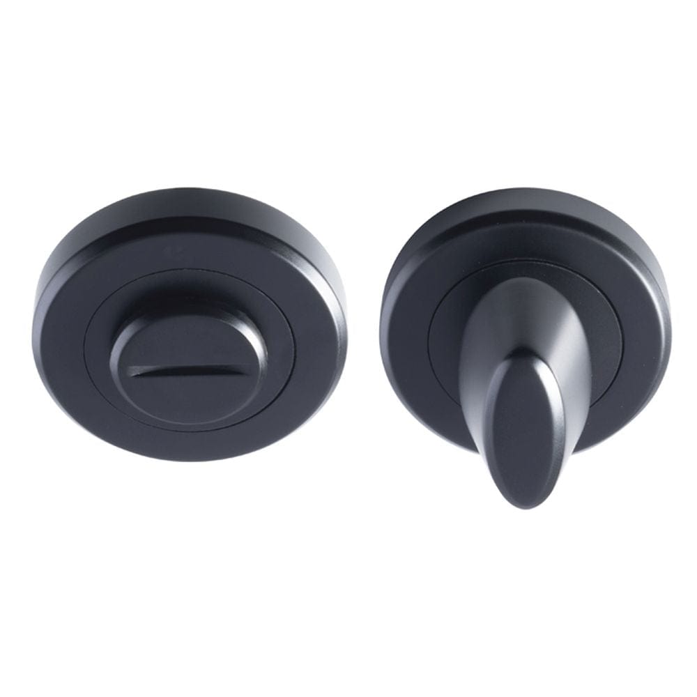 Serozzetta Door Furniture Matt Black / No Serozzetta - Turn and Release - Matt Black