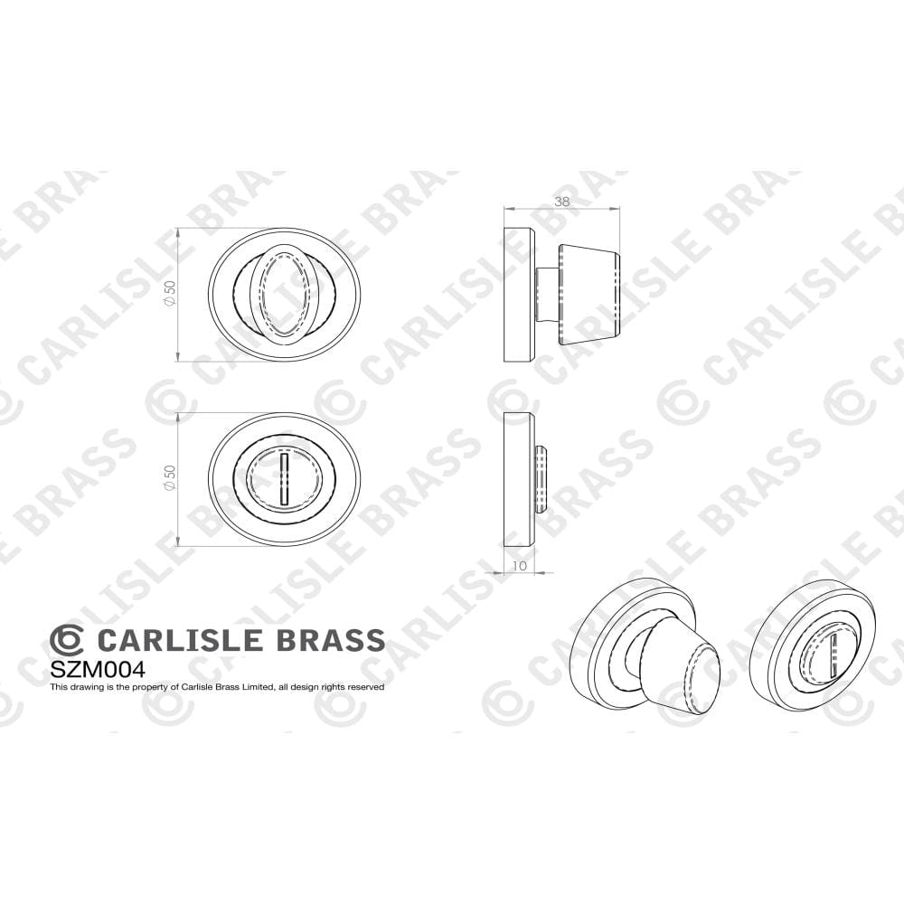 Serozzetta Door Furniture Polished Chrome / No Serozzetta - Turn and Release - Polished Chrome