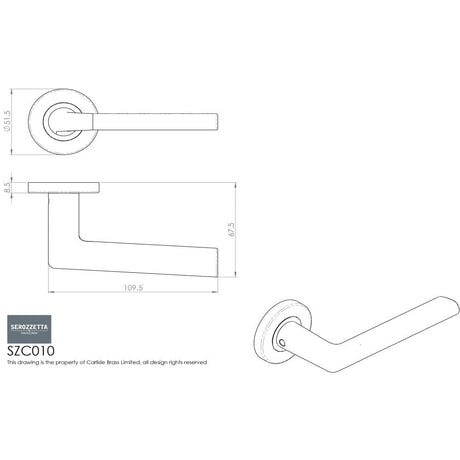 Serozzetta Door Furniture Satin Chrome / Round Rose Serozzetta - Uno Lever on Round Rose - Satin Chrome