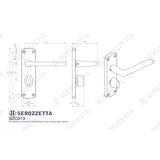 Serozzetta Door Furniture Satin Chrome / Bathroom Lock Handles Serozzetta - Uno Lever on WC Backplate - Satin Chrome