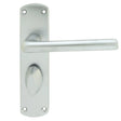 Serozzetta Door Furniture Satin Chrome / Bathroom Lock Handles Serozzetta - Uno Lever on WC Backplate - Satin Chrome